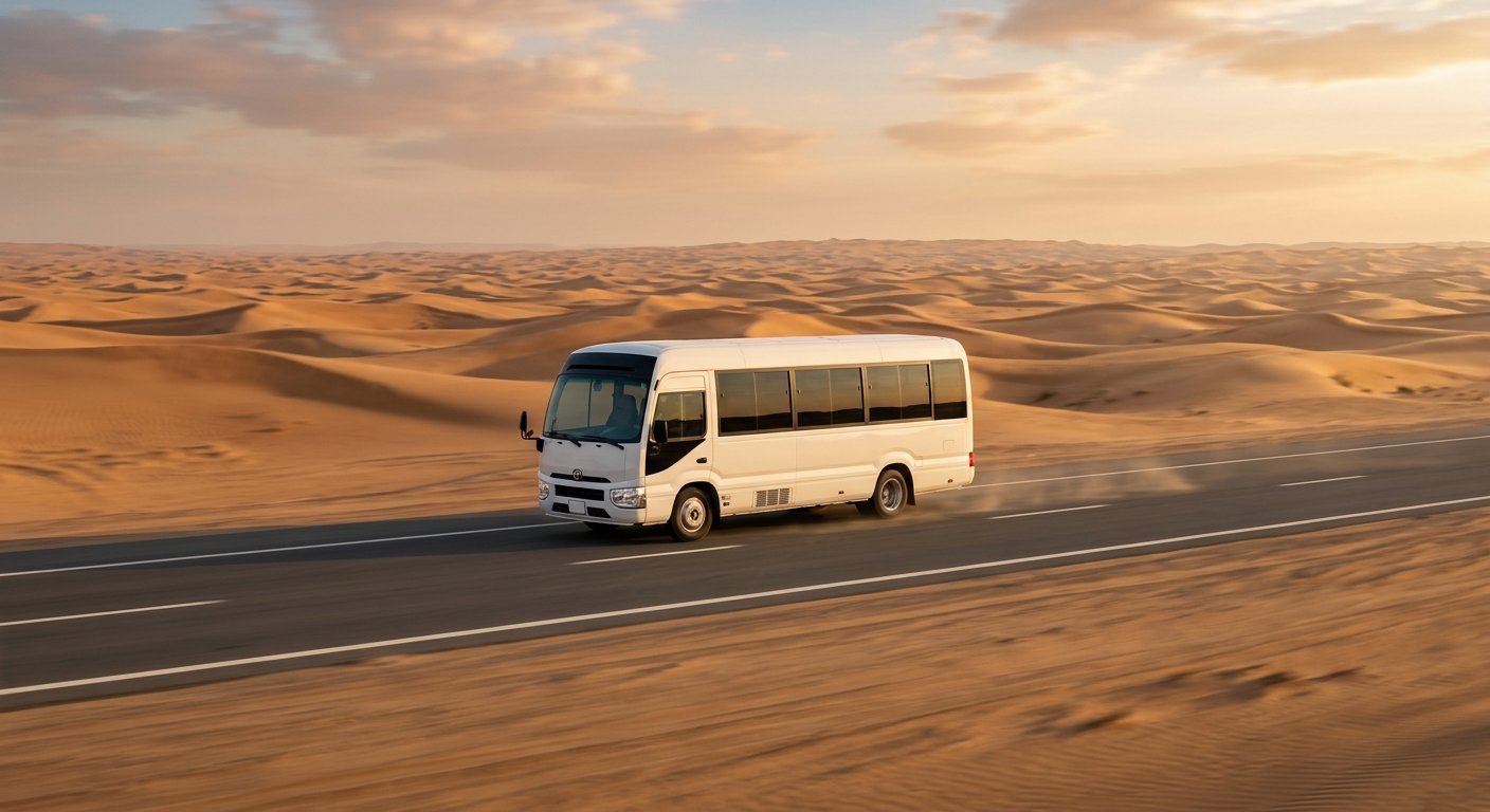 22 Seater Coaster Mini Bus rental in Riyadh with driver — 700 SAR per day — Aura Bus Rental