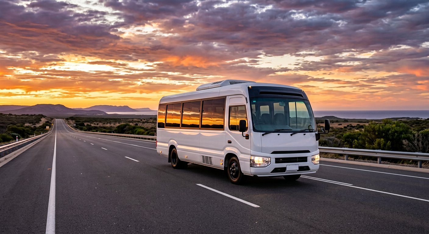 30 Seater Toyota Coaster Bus rental in Riyadh with driver — 750 SAR per day — Aura Bus Rental